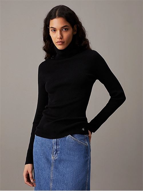 woven label rib rollneck CALVIN KLEIN JEANS | J20J224225BEH